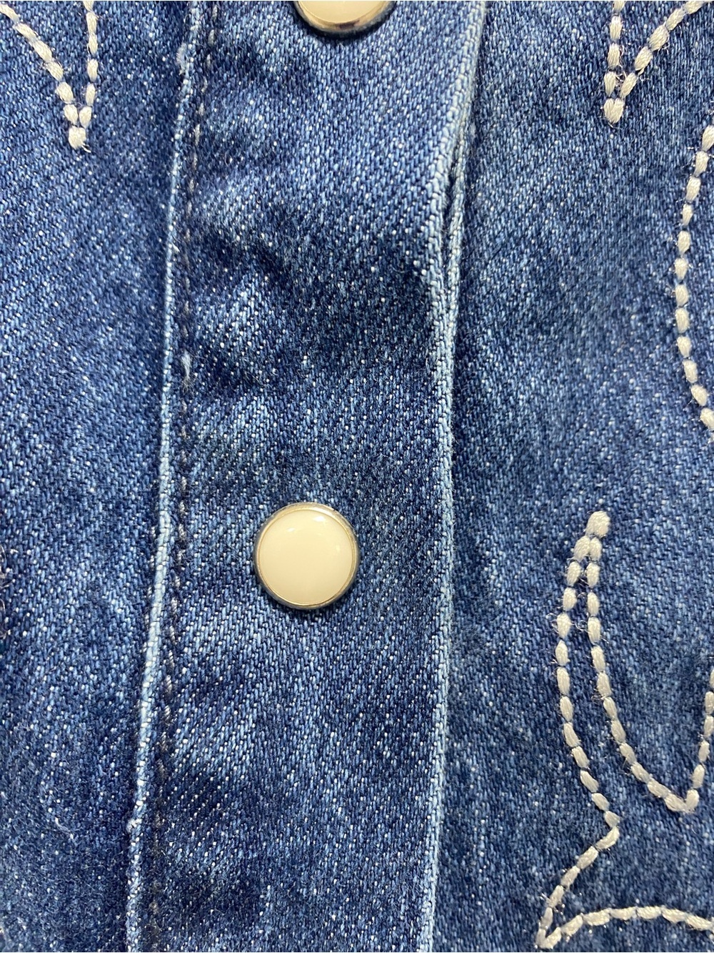 Avec Les Filles Blue Denim Embroidered Button-Front Mini Dress - Picture 8 of 12